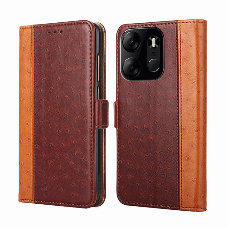 For Tecno Spark Go 2023 Ostrich Texture Flip Leather Phone Case