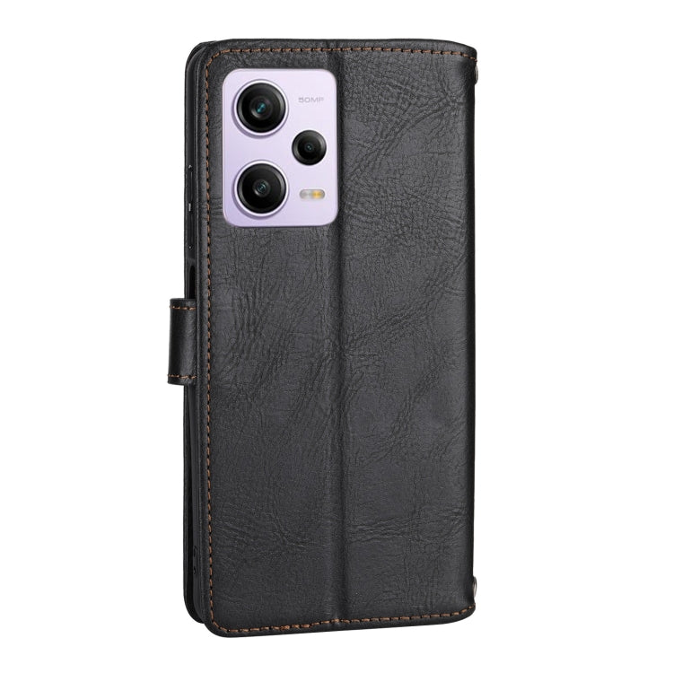 For Redmi Note 12 5G Global Oil Skin Zipper Wallet Leather Phone Case