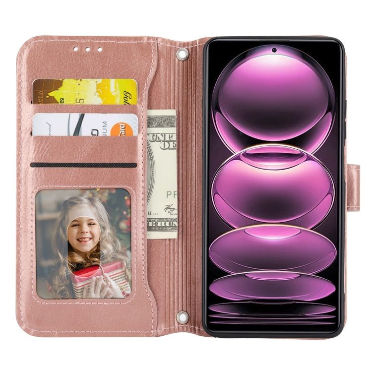 For Redmi Note 12 Pro 5G Global Oil Skin Zipper Wallet Leather Phone Case