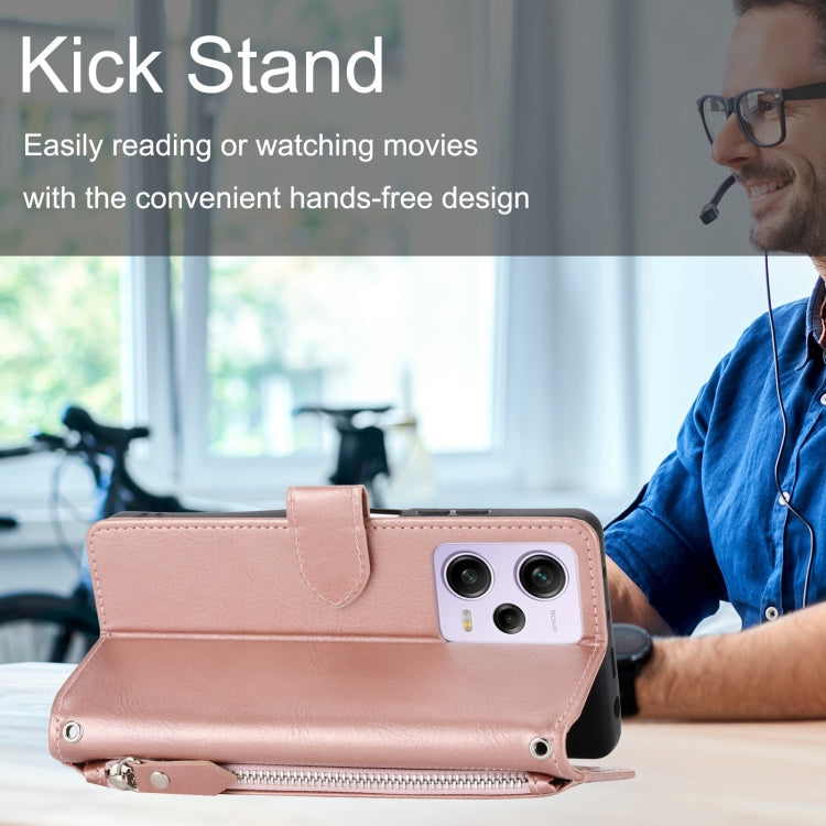 For Redmi Note 12 Pro 5G Global Oil Skin Zipper Wallet Leather Phone Case