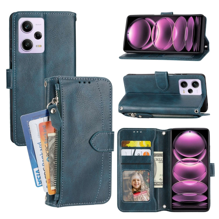 For Redmi Note 12 Pro 5G Global Oil Skin Zipper Wallet Leather Phone Case