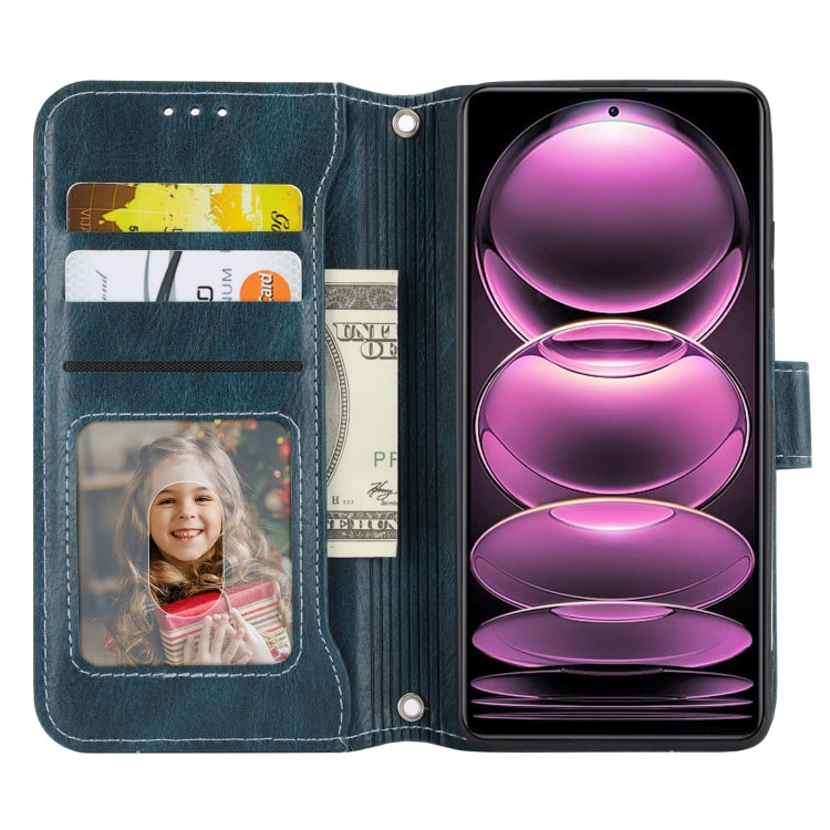 For Redmi Note 12 Pro 5G Global Oil Skin Zipper Wallet Leather Phone Case