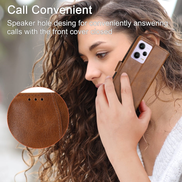 For Redmi Note 12 Pro 5G Global Oil Skin Zipper Wallet Leather Phone Case