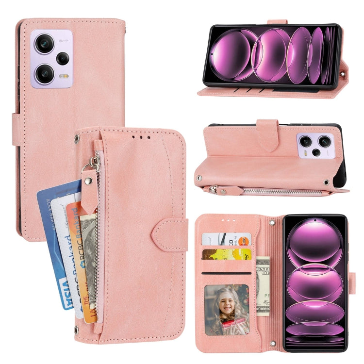 For Redmi Note 12 Pro+ Global Oil Skin Zipper Wallet Leather Phone Case
