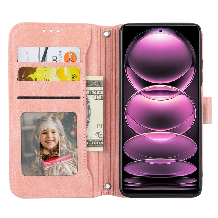 For Redmi Note 12 4G Global Oil Skin Zipper Wallet Leather Phone Case