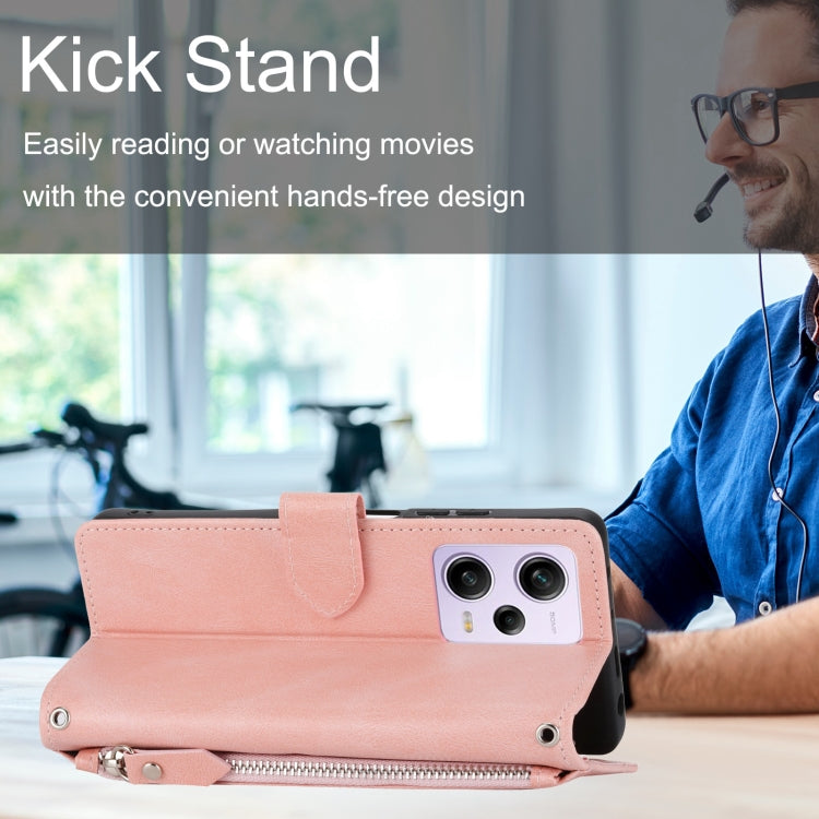 For Redmi Note 12 4G Global Oil Skin Zipper Wallet Leather Phone Case