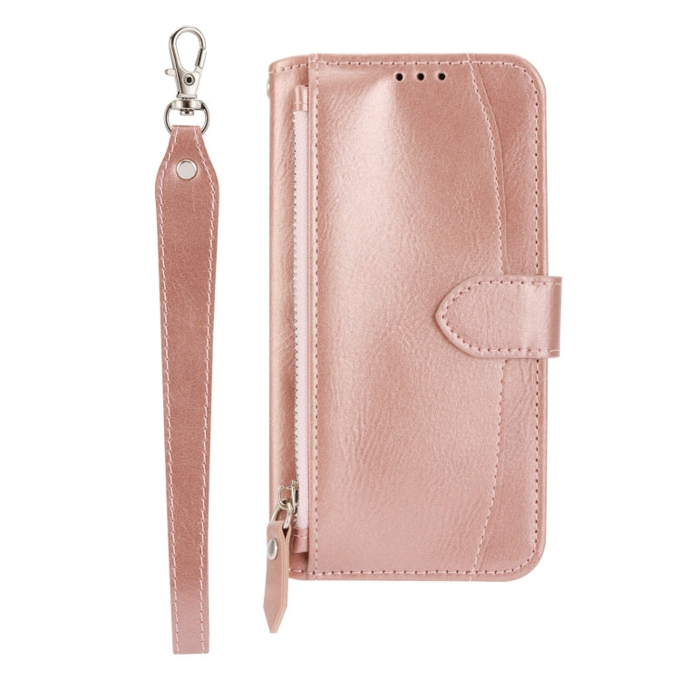 For Xiaomi Redmi 12C Oil Skin Zipper Wallet Leather Phone Case