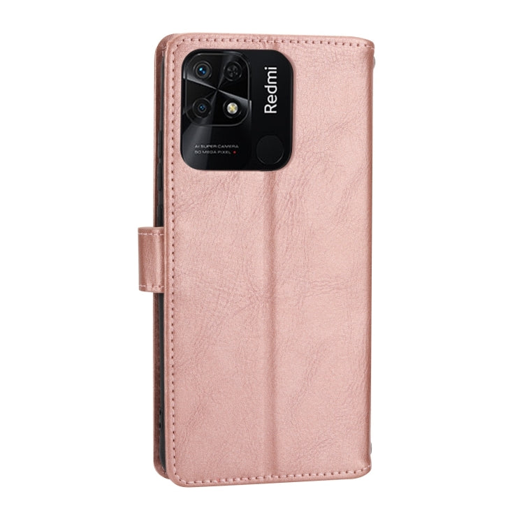 For Xiaomi Redmi 12C Oil Skin Zipper Wallet Leather Phone Case