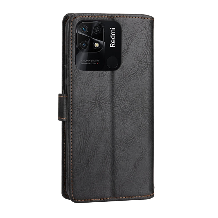 For Xiaomi Redmi 12C Oil Skin Zipper Wallet Leather Phone Case