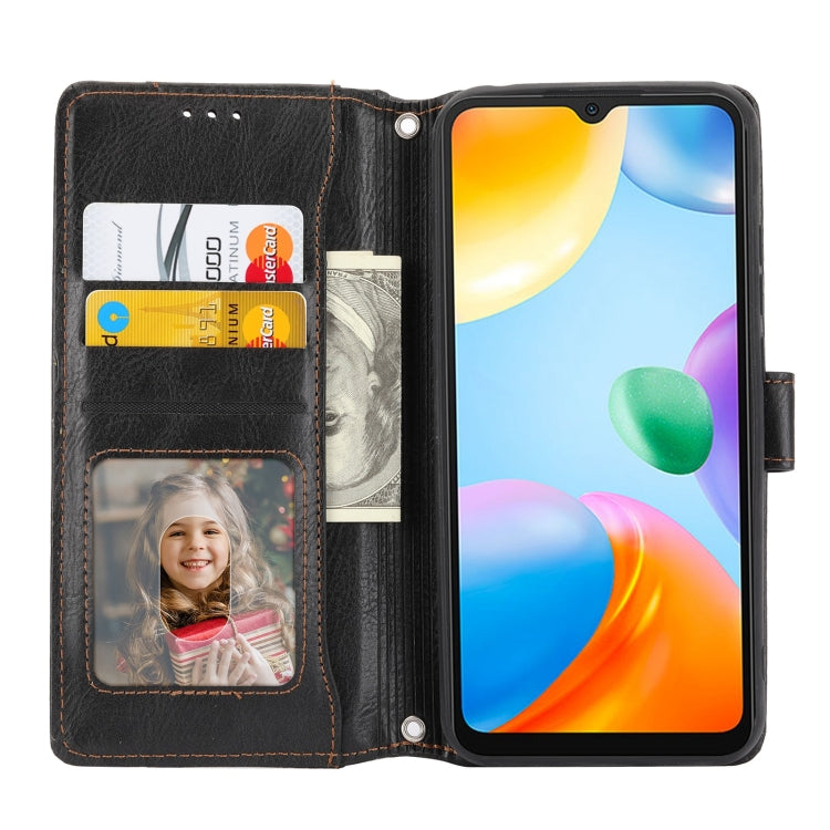 For Xiaomi Redmi 12C Oil Skin Zipper Wallet Leather Phone Case