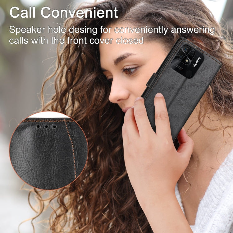 For Xiaomi Redmi 12C Oil Skin Zipper Wallet Leather Phone Case