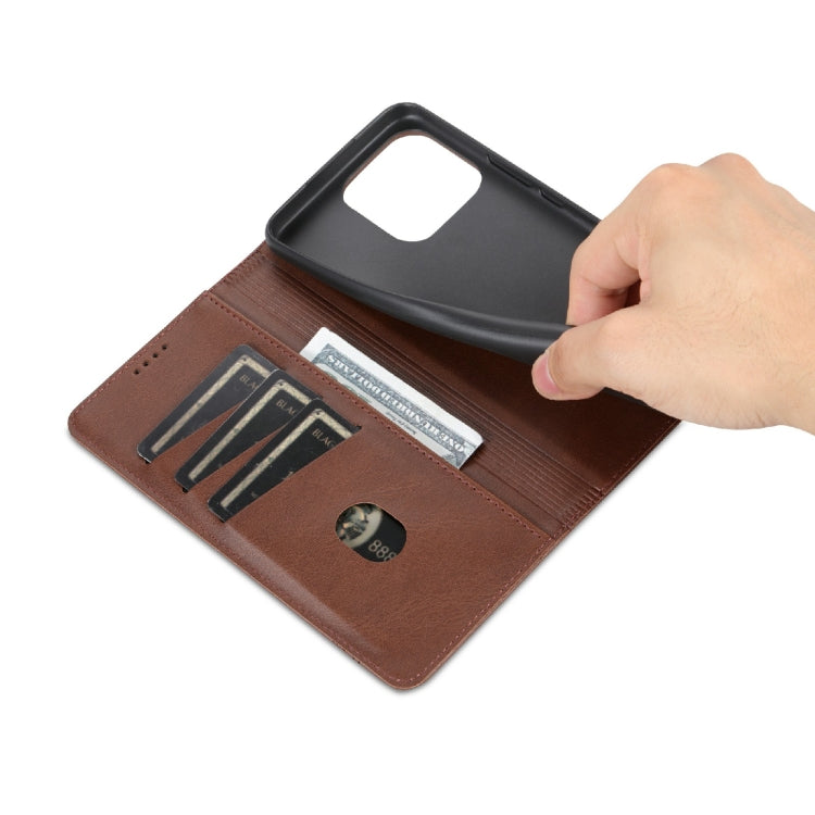 For Honor X5 AZNS Magnetic Calf Texture Flip Leather Phone Case