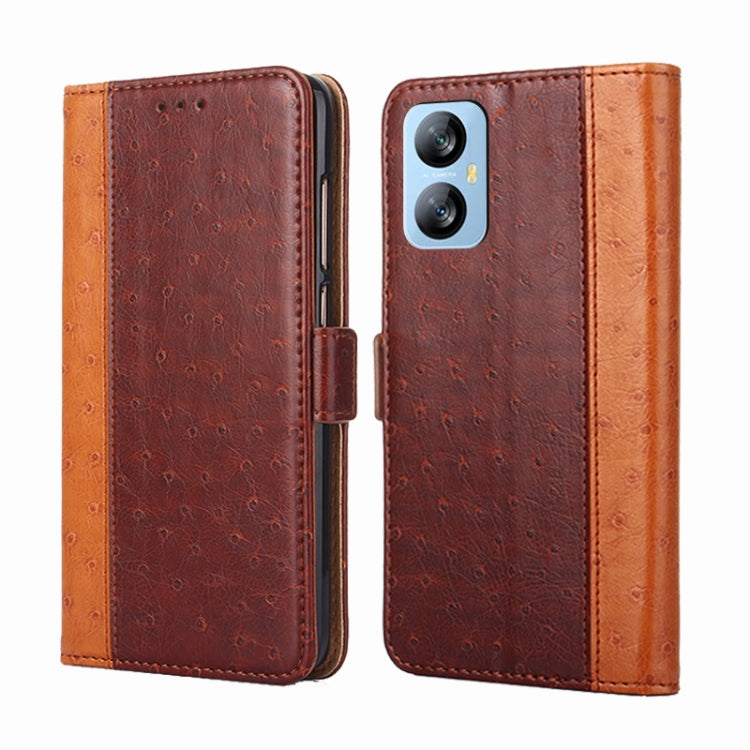 For Blackview A52 Ostrich Texture Flip Leather Phone Case