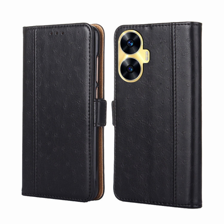 For Realme C55 Ostrich Texture Flip Leather Phone Case