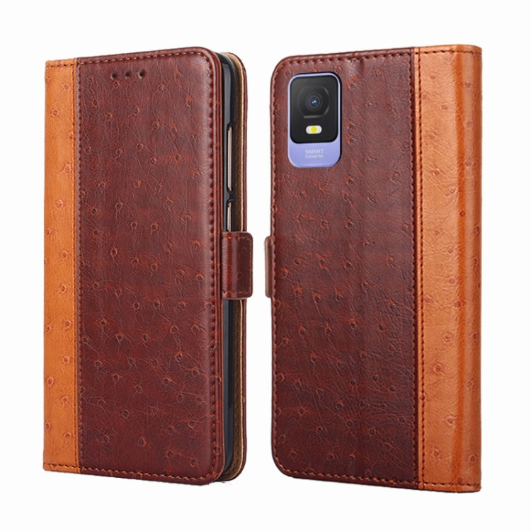 For TCL 403 Ostrich Texture Flip Leather Phone Case
