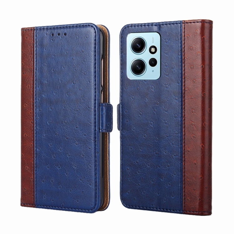 For Xiaomi Redmi Note 12 4G Global Ostrich Texture Flip Leather Phone Case