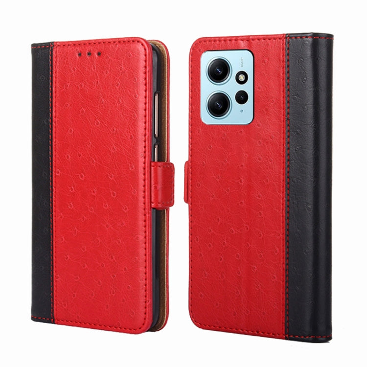 For Xiaomi Redmi Note 12 4G Global Ostrich Texture Flip Leather Phone Case