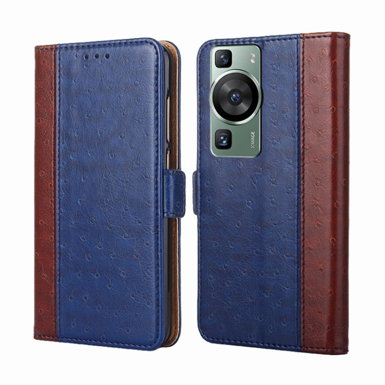 For Huawei P60 / P60 Pro Ostrich Texture Flip Leather Phone Case
