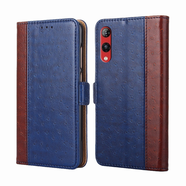 For Rakuten Hand 4G Ostrich Texture Flip Leather Phone Case
