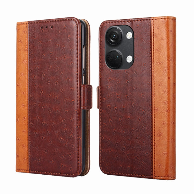For OnePlus Ace 2V 5G Ostrich Texture Flip Leather Phone Case
