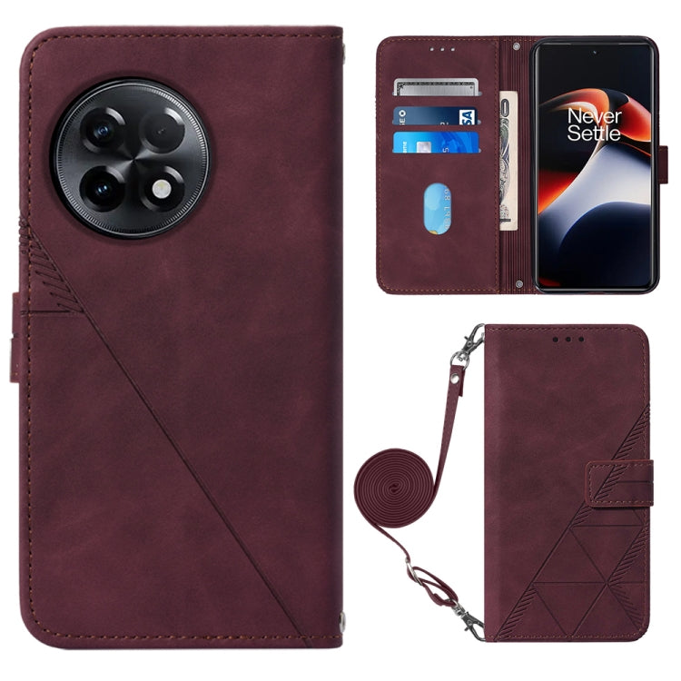 For OnePlus Ace 2 5G / 11R 5G Crossbody 3D Embossed Flip Leather Phone Case