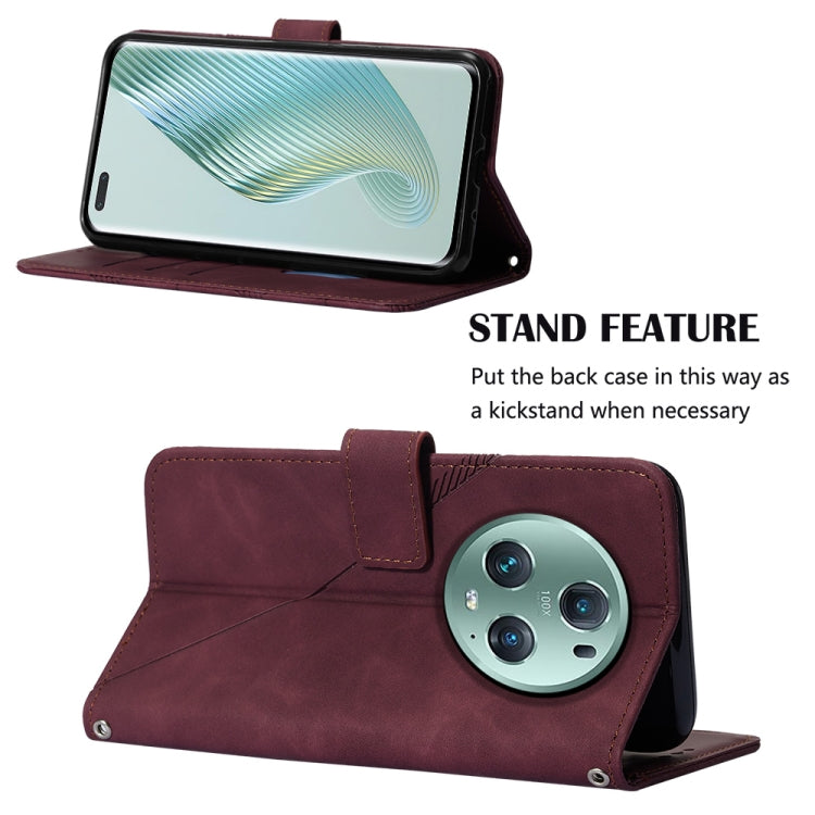 For Honor Magic5 Pro Crossbody 3D Embossed Flip Leather Phone Case