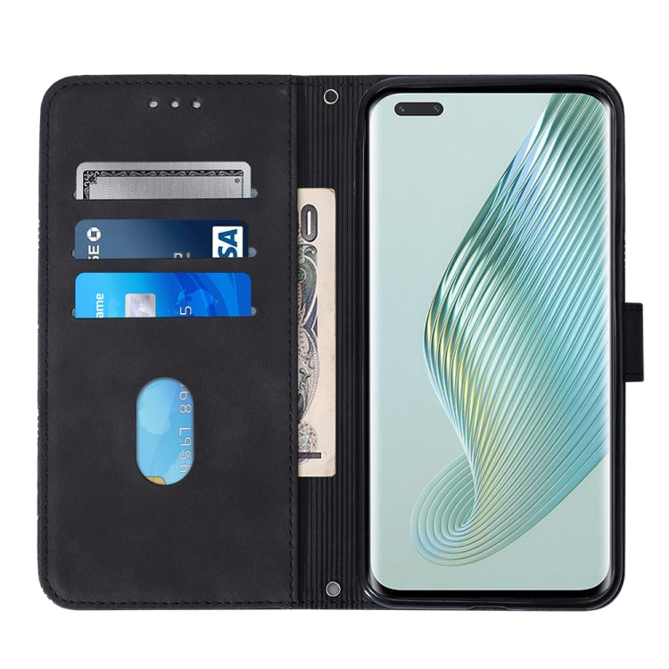 For Honor Magic5 Pro Crossbody 3D Embossed Flip Leather Phone Case