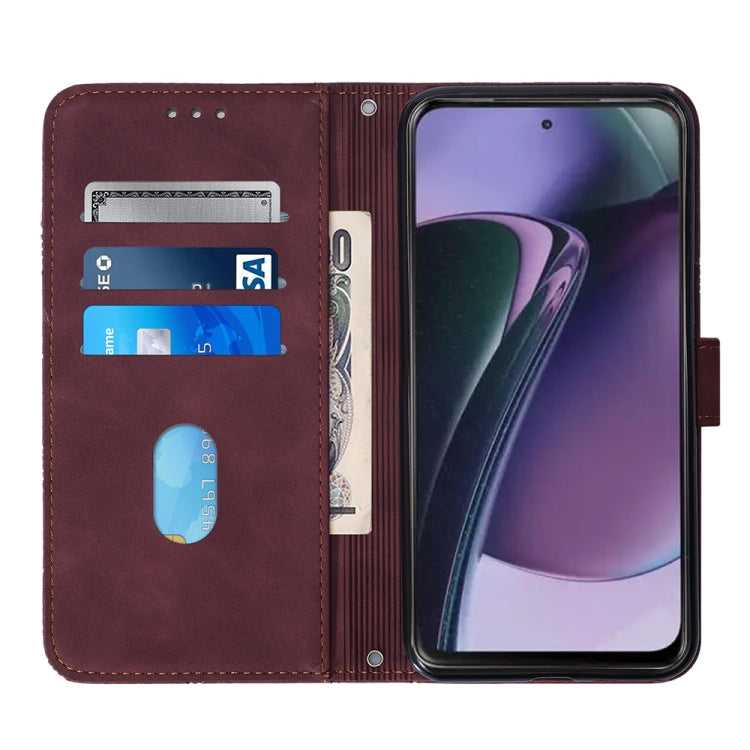 For Motorola Moto G Stylus 5G 2023 Crossbody 3D Embossed Flip Leather Phone Case