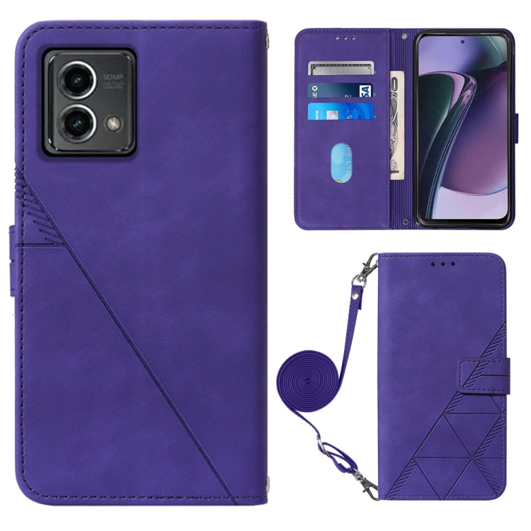 For Motorola Moto G Stylus 5G 2023 Crossbody 3D Embossed Flip Leather Phone Case