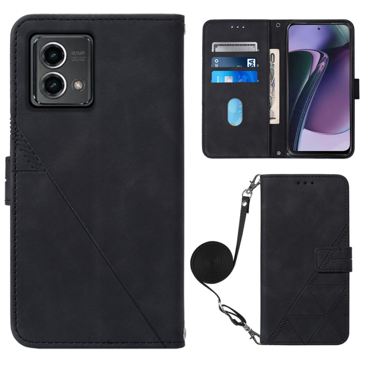 For Motorola Moto G Stylus 5G 2023 Crossbody 3D Embossed Flip Leather Phone Case