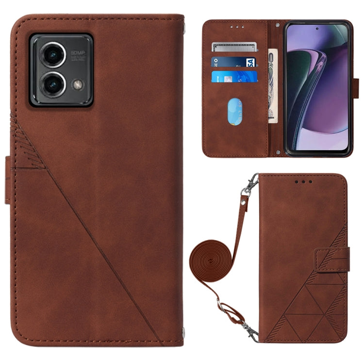 For Motorola Moto G Stylus 5G 2023 Crossbody 3D Embossed Flip Leather Phone Case