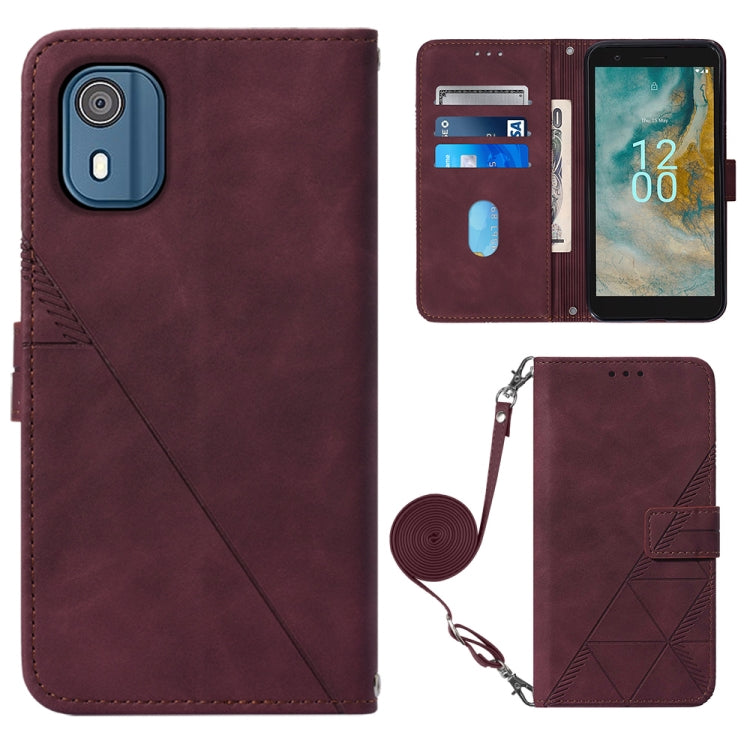 For Nokia C02 TA-1522 Crossbody 3D Embossed Flip Leather Phone Case