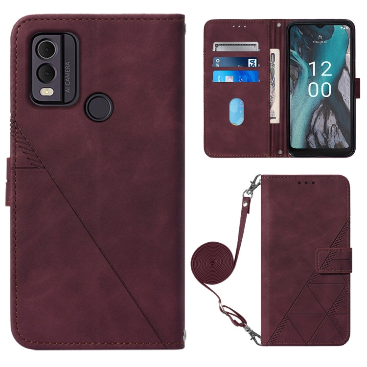 For Nokia C22 Crossbody 3D Embossed Flip Leather Phone Case