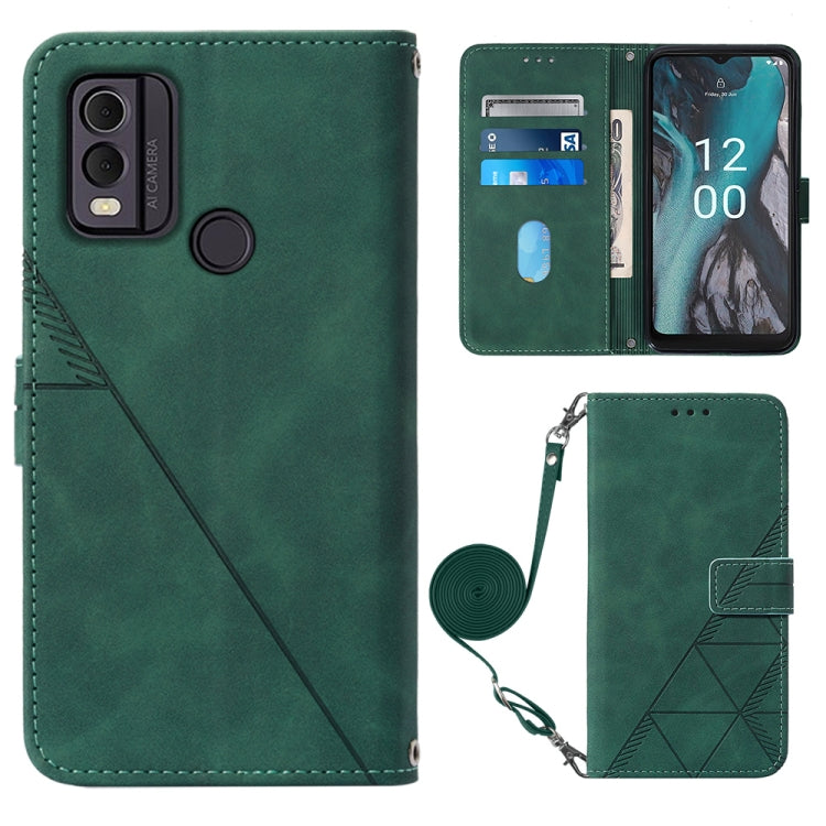For Nokia C22 Crossbody 3D Embossed Flip Leather Phone Case