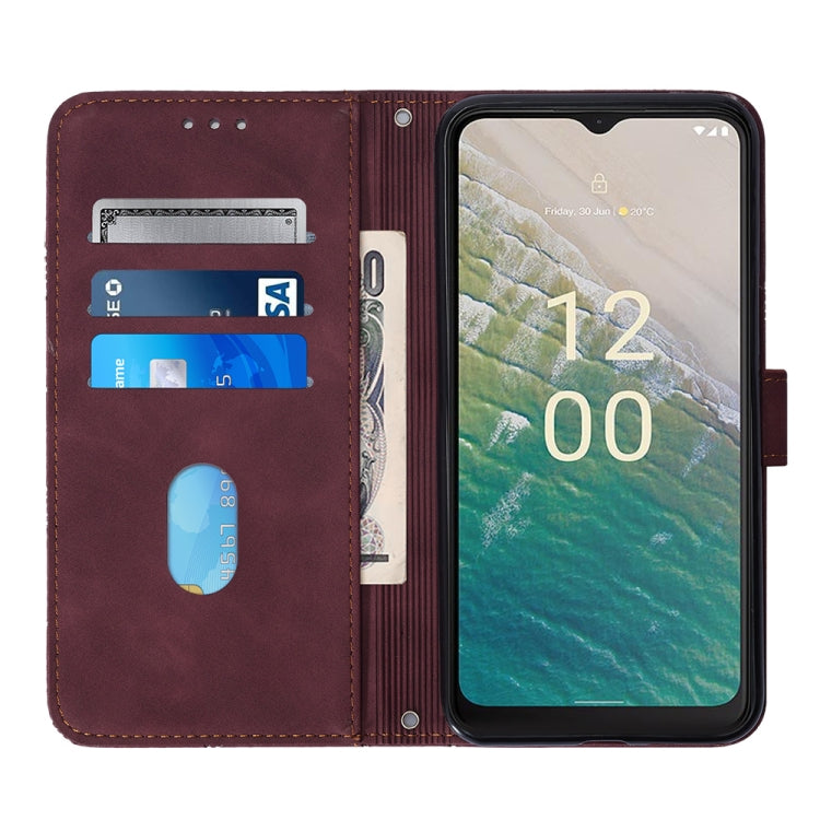 For Nokia C32 TA-1534 Crossbody 3D Embossed Flip Leather Phone Case