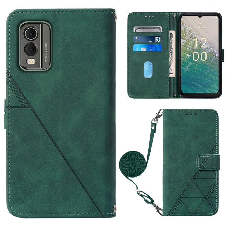 For Nokia C32 TA-1534 Crossbody 3D Embossed Flip Leather Phone Case