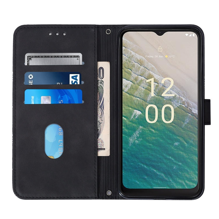 For Nokia C32 TA-1534 Crossbody 3D Embossed Flip Leather Phone Case