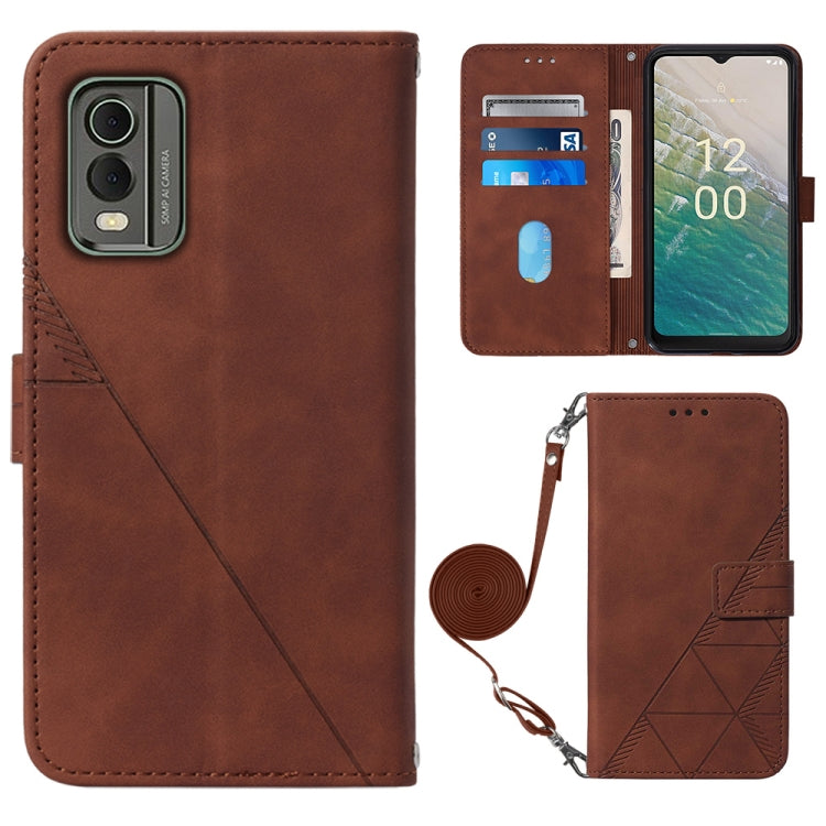 For Nokia C32 TA-1534 Crossbody 3D Embossed Flip Leather Phone Case