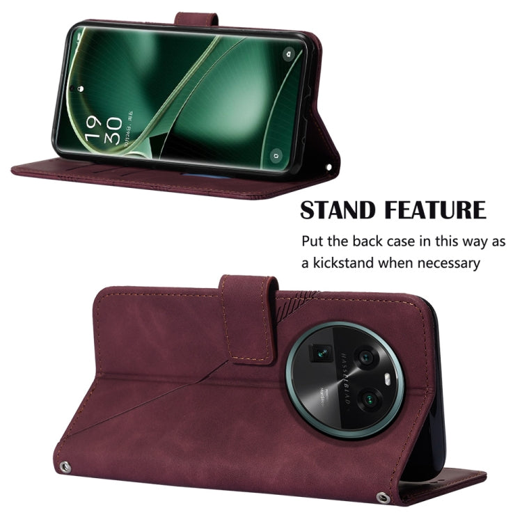 For OPPO Find X6 Crossbody 3D Embossed Flip Leather Phone Case