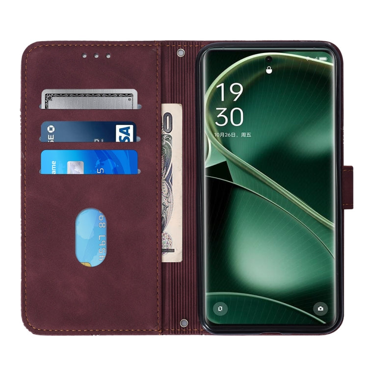 For OPPO Find X6 Crossbody 3D Embossed Flip Leather Phone Case