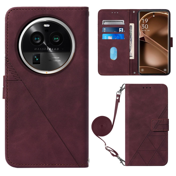 For OPPO Find X6 Pro Crossbody 3D Embossed Flip Leather Phone Case