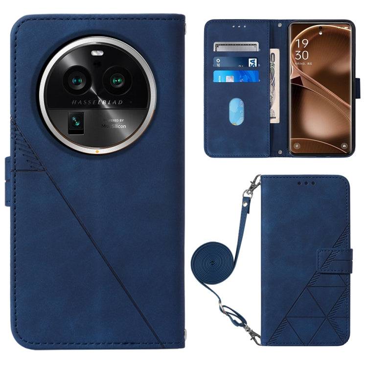 For OPPO Find X6 Pro Crossbody 3D Embossed Flip Leather Phone Case