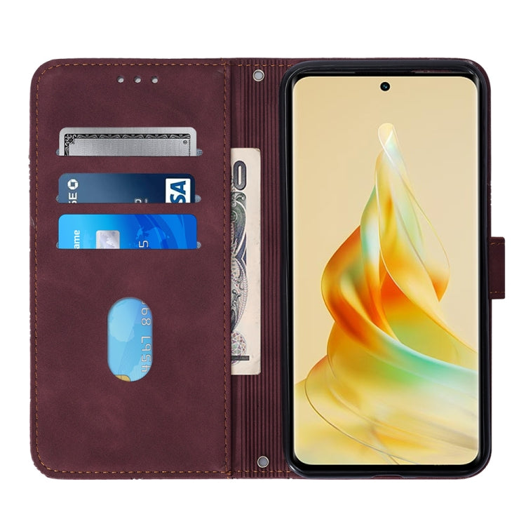 For OPPO Reno8 T 5G / A1 Pro 5G Global Crossbody 3D Embossed Flip Leather Phone Case