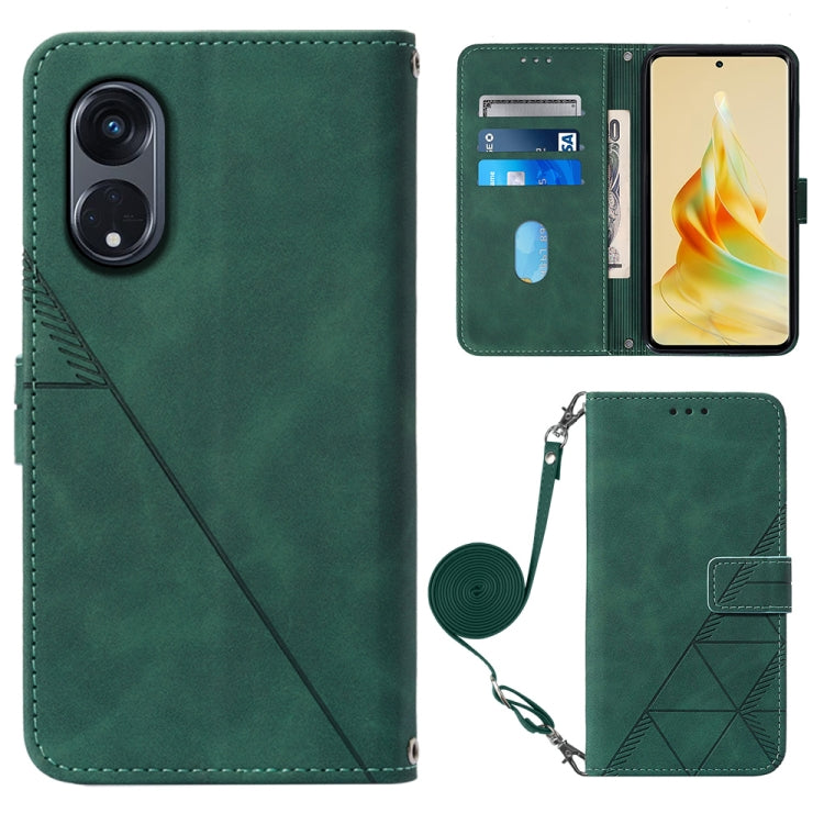 For OPPO Reno8 T 5G / A1 Pro 5G Global Crossbody 3D Embossed Flip Leather Phone Case