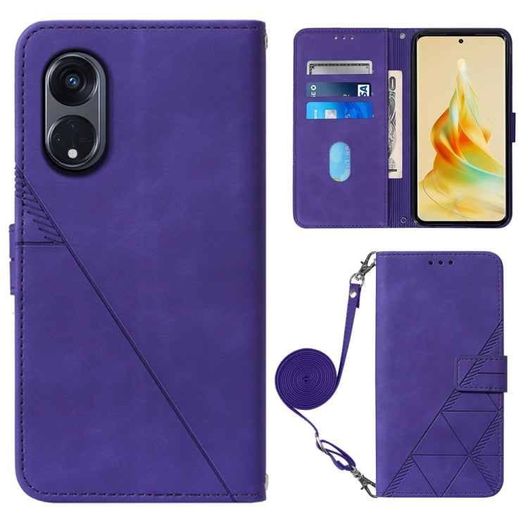For OPPO Reno8 T 5G / A1 Pro 5G Global Crossbody 3D Embossed Flip Leather Phone Case