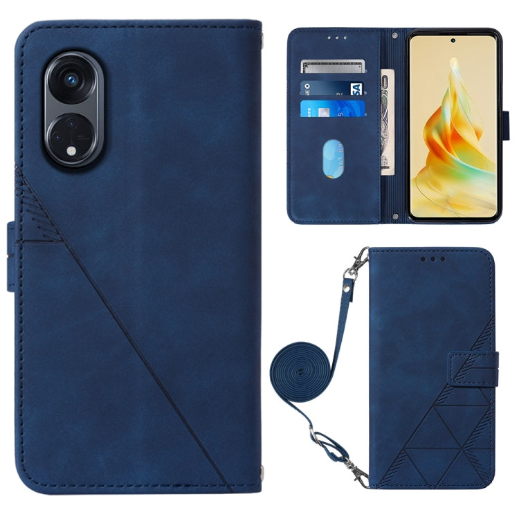 For OPPO Reno8 T 5G / A1 Pro 5G Global Crossbody 3D Embossed Flip Leather Phone Case