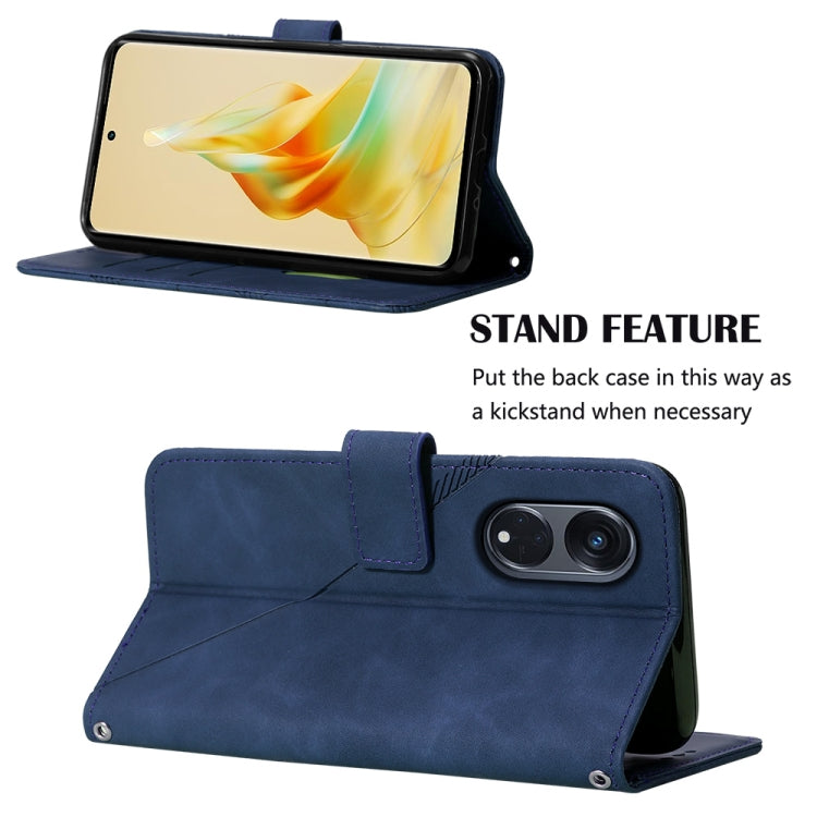 For OPPO Reno8 T 5G / A1 Pro 5G Global Crossbody 3D Embossed Flip Leather Phone Case