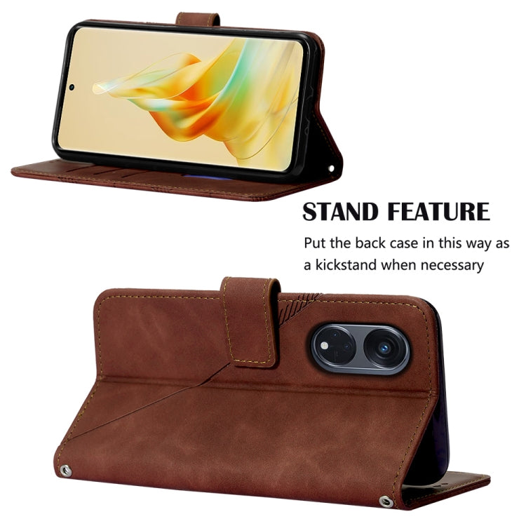 For OPPO Reno8 T 5G / A1 Pro 5G Global Crossbody 3D Embossed Flip Leather Phone Case