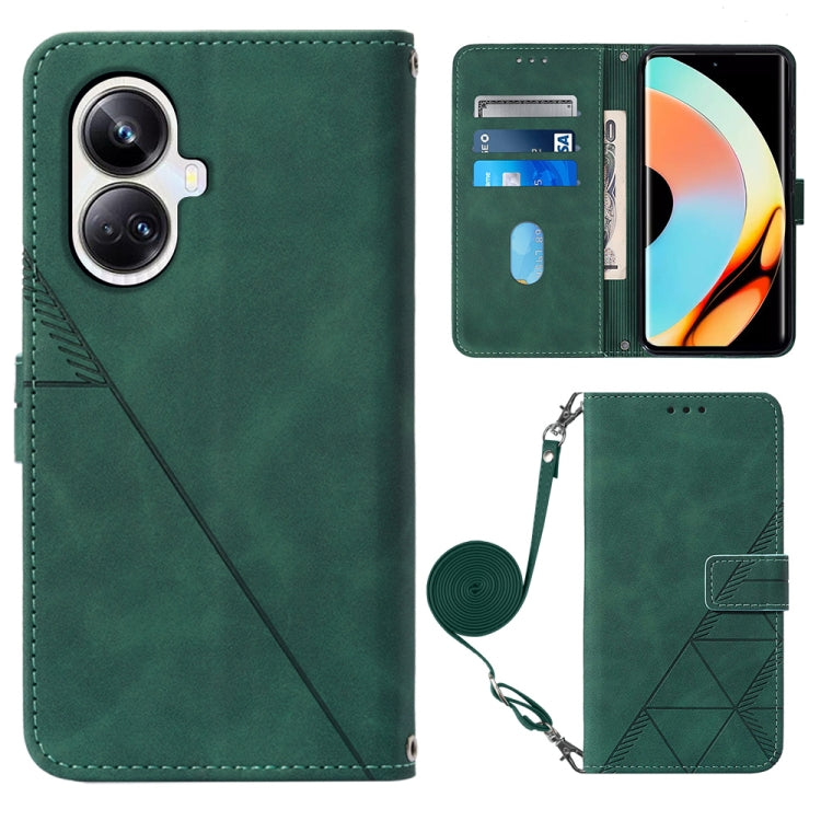 For Realme 10 Pro+ 5G Crossbody 3D Embossed Flip Leather Phone Case