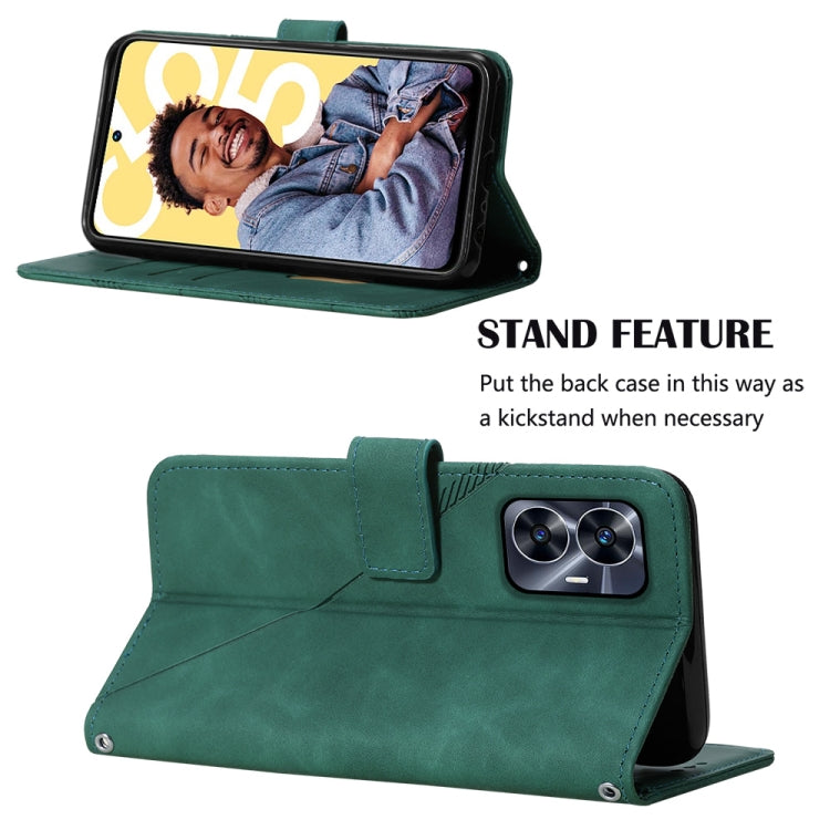 For Realme C55 Crossbody 3D Embossed Flip Leather Phone Case